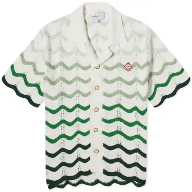 Casablanca Gradient Wave Knit Short Sleeve Shirt