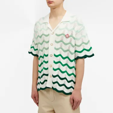 Casablanca Gradient Wave Knit Short Sleeve Shirt